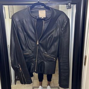 Zara trafaluc outerwear faux leather jacket